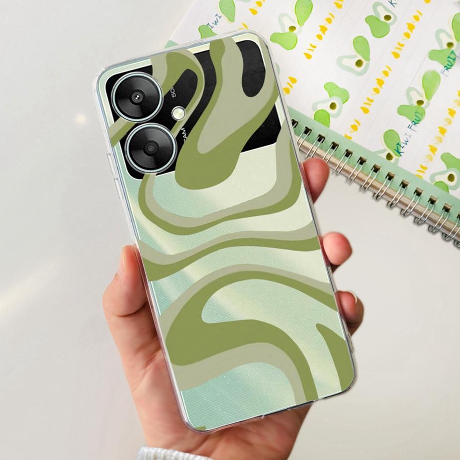 For Xiaomi Poco M6 5G Case Stylish Painted Cover Clear Silicone Phone Case For Xiaomi Poco M6 Pro M6Pro PocoM6 Soft Cover Bumper