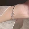 Rosa Zirkon Kirschblüten-Schleifenarmband Elegante Strass-Blumenkette Leichtes Romantisches Design Geschenk für Frauen Zarter Alltags Schmuck