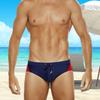 Men Swimming Briefs Low Waist Anti-exposure Drawstring Color Matching Soft Quick Dry Breathable Slim Fit Bathing Surfing Water Sports Swimming Trunks