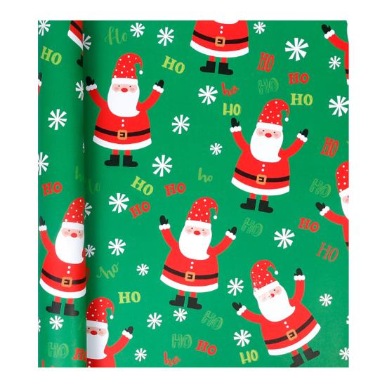 Christmas Wrapping Paper Roll 17 Inch Merry Christmas Santa Claus Gift Wrapping Paper Reversible Winter Holiday Gift Wrap for Present Wrap Packaging