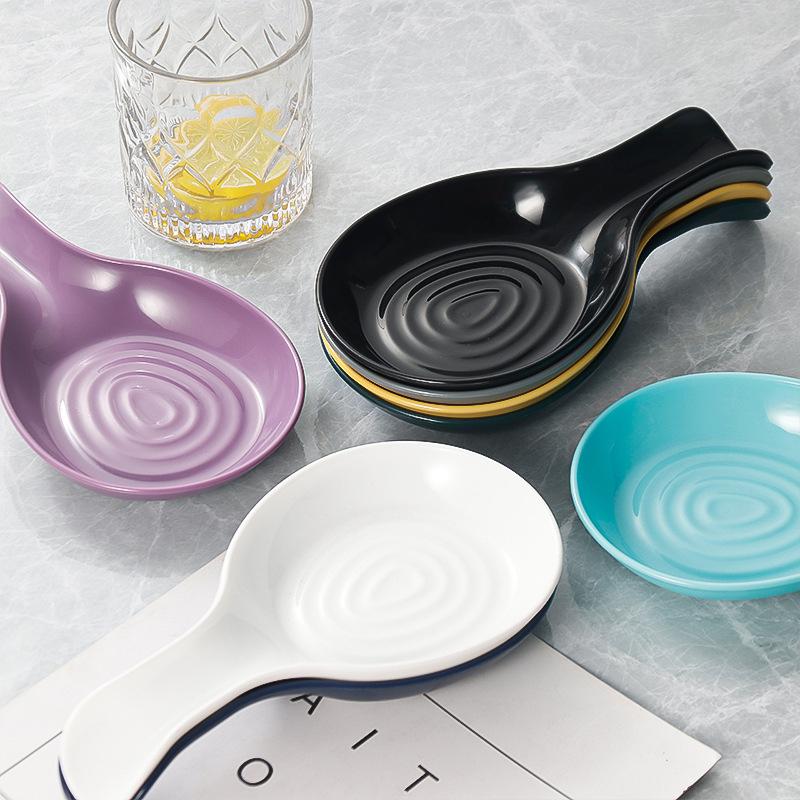 Soporte para Cuchara Grande de Cerámica Soporte para Cuchara Resistente al Calor Soporte para Cuchara de Cocina Soporte para Cuchara de Café Apto para Lavavajillas Soporte para Cuchara de Cerámica