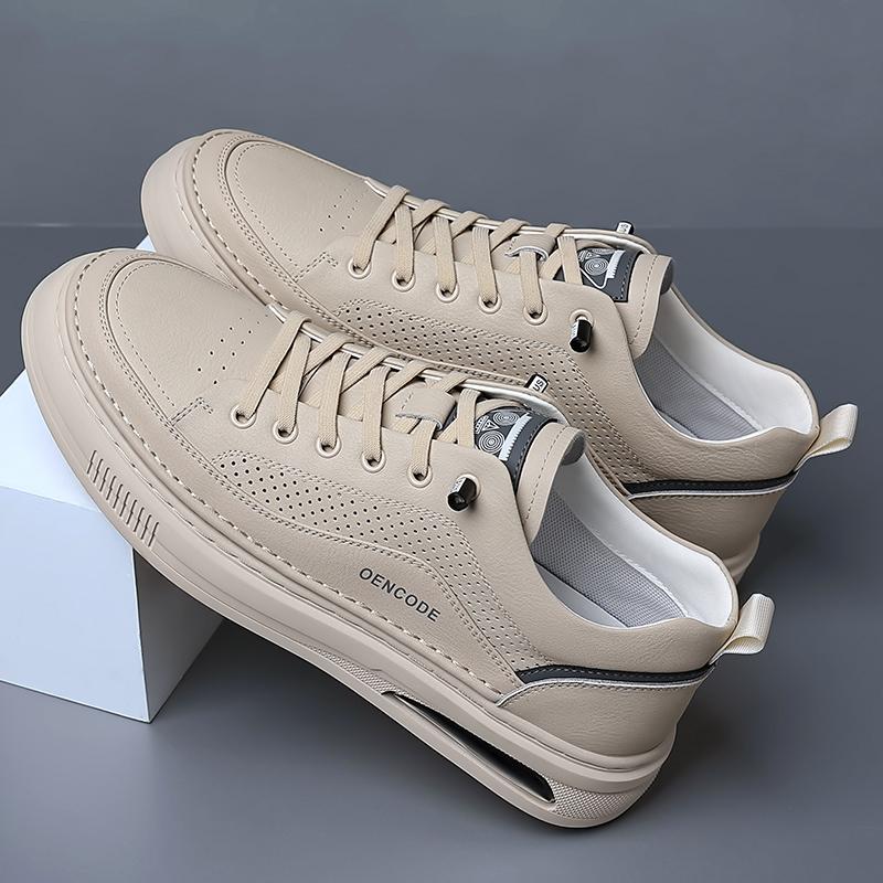 Men Leather Fashion Casual Shoes Hot Sale All-match Men Flats Luxury Brand Outdoor Mens Sneakers Non-Slip Lace-Up School Shoes