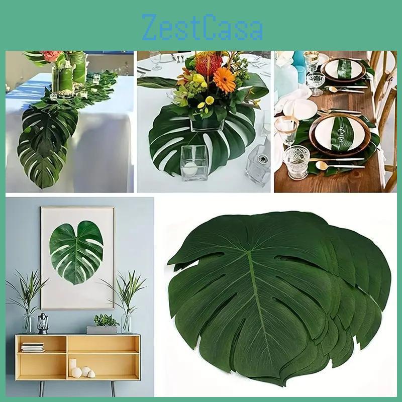 Tropical Palm Leaf Wedding Decor Set With Artificial Plants For Jungle Party Themes