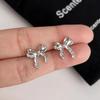 European American Simple Bow Stud Earrings: Chic, High-Class, Versatile Design