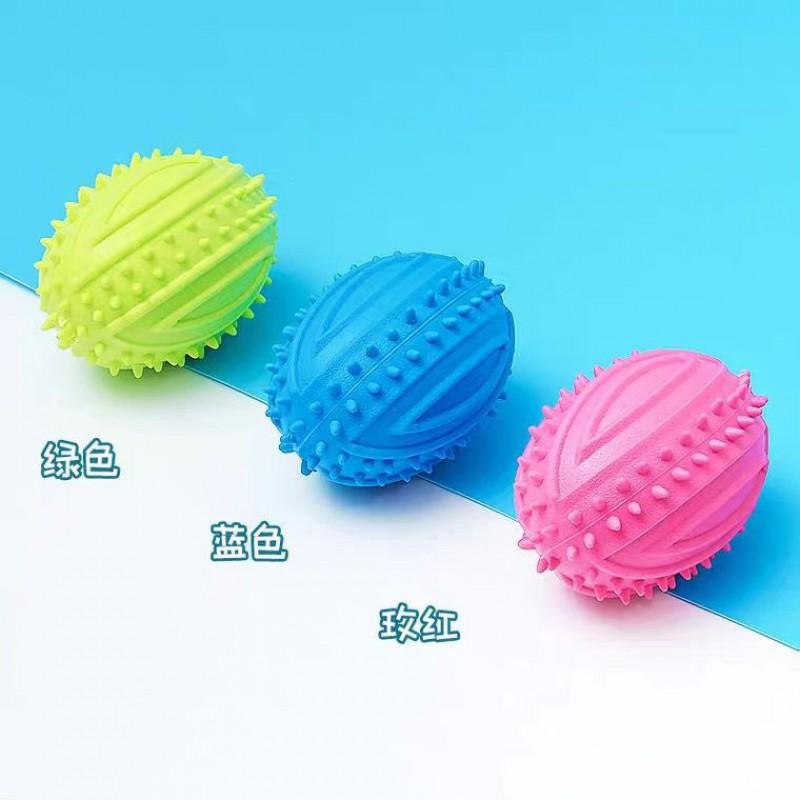 Interactive Dog Toy Ball With Sound - TPR Football Shape Chew Mental Stimulation Training