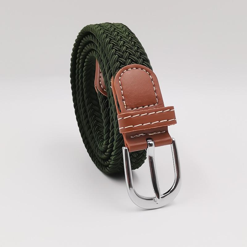 Men and Women Pin Buckle Canvas Belts, Thin Elastic Elastic Belts, Young Students Knitted Canvas Belts