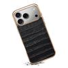 Denior Genuine Leather Crocodile Pattern Case for Apple iPhone 17ProMax 16.