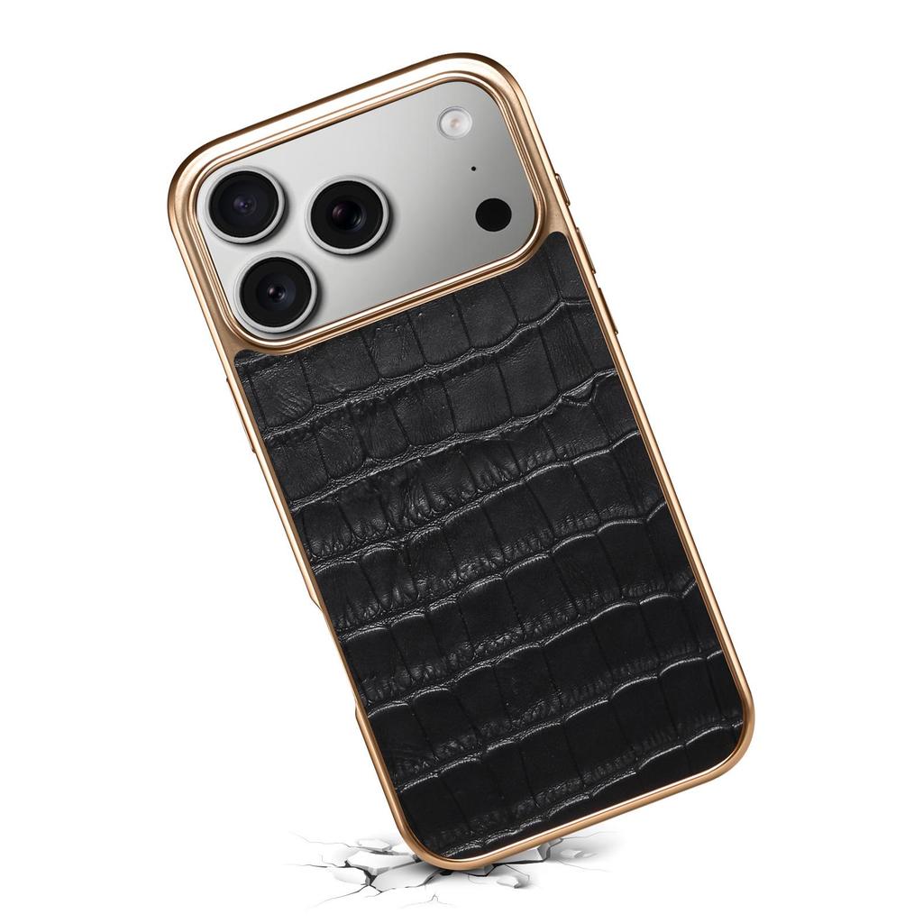 Denior Genuine Leather Crocodile Pattern Case for Apple iPhone 17ProMax 16.