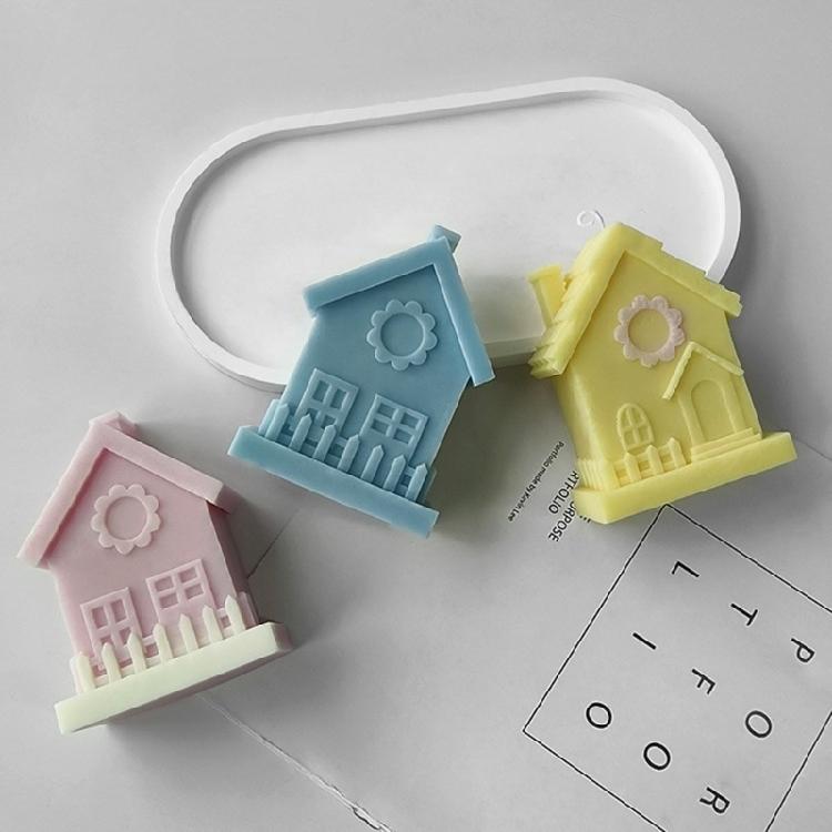 Candle Mold Silicone Craft Moulds House Shape Perfect Gift for Hand-Making Lover