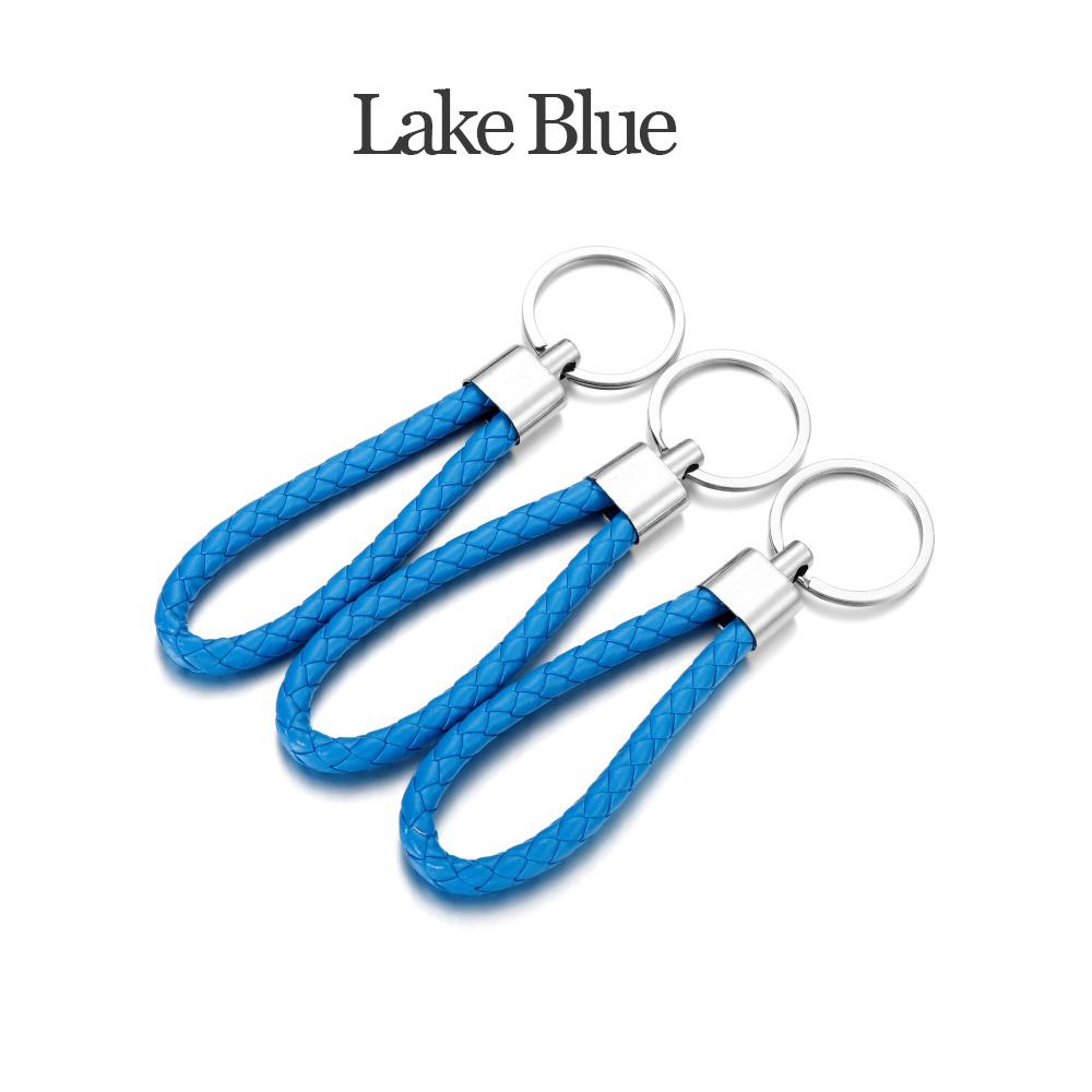 5Pcs/Pack PU Leather Braided Woven Rope Keychain DIY Bag Pendant Key Chain Holder Car Keyring Simple Multiuse Key Holder Gifts