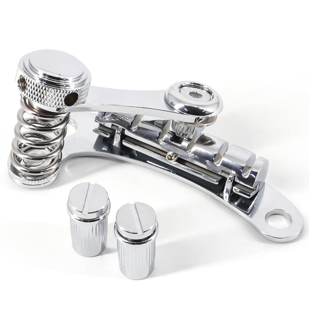 Ogdni Electric Guitar Vibrato Tremolo and Roller Guitar Bridge for LP SG Style Guitars Bridge, Tailpiece, Tune-O-Matic (Chrome)