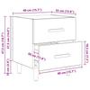 Nightstand Black Oak Effect 40 x 35 x 47.5 cm