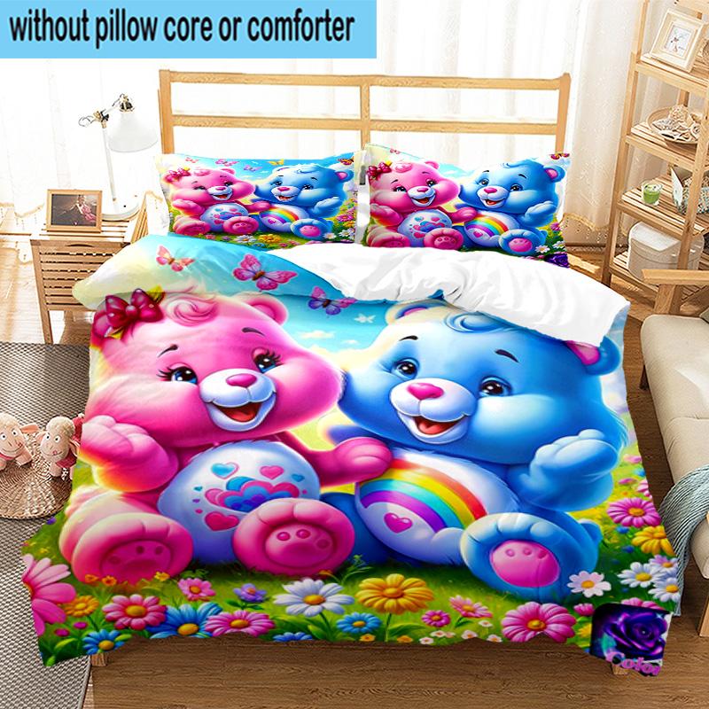 3PCS Rainbow Bears 3pcs Bedding,Including 3PCS Duvet Cover And 2pcs Pillowcases Perfect for Christmas,Ideal for Bedroom, Dormitory