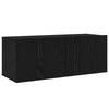 TV Cabinet Set 8 pcs Black Oak Effect Particleboard