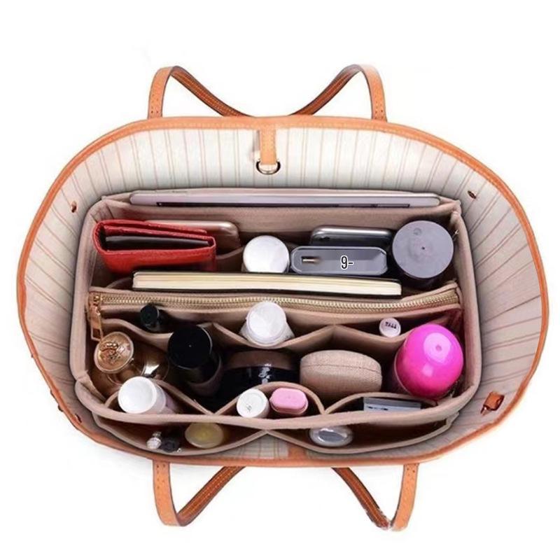 Solid Color Zippered Felt Cosmetic Bag - Large Capacity, Travel Wash Bag, Medium Size Customizable