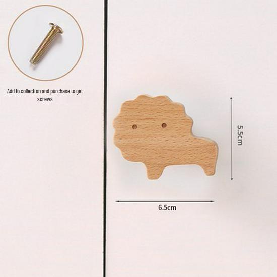 Nordic Star Moon Cloud Children's Wardrobe Handle - Solid Wood