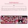   Sweet Keyboard Mouse Combo Mixed Color 2.4G Wireless Keyboard Mouse Set Circular Suspension Key   for PC Laptop Light Brown