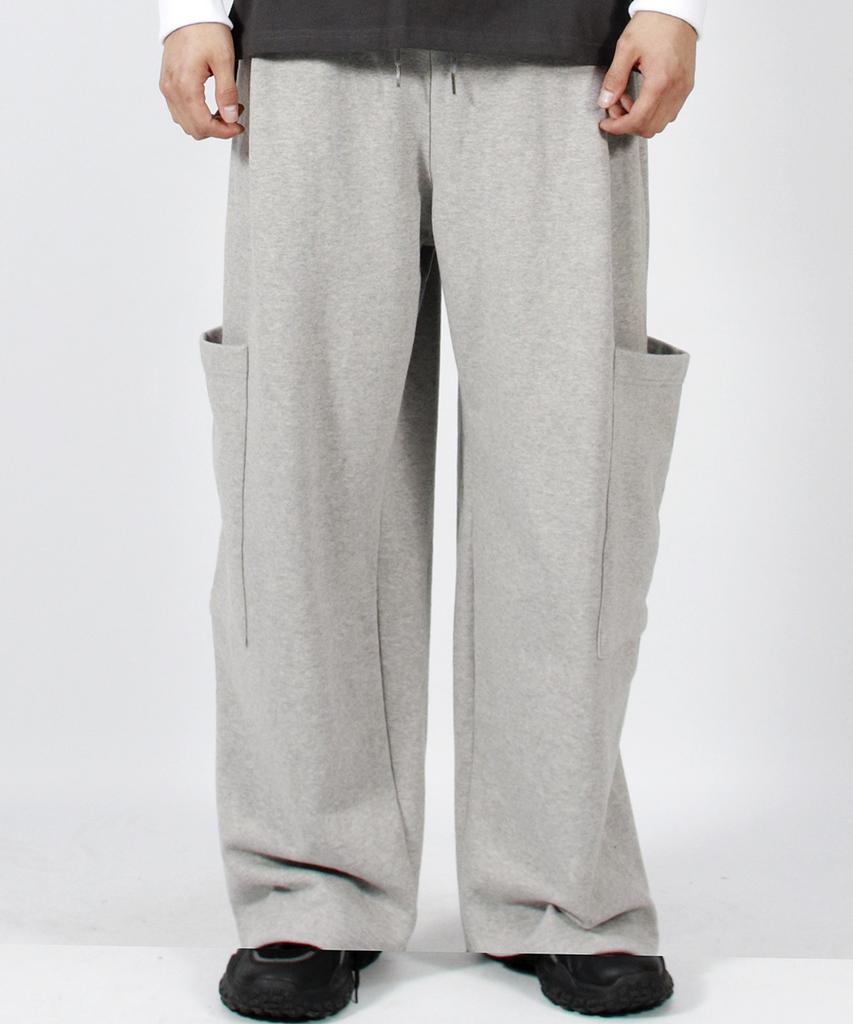 Deumakeu M Side Pocket Wide One-Tuck Real Street Sweat Pants Gray