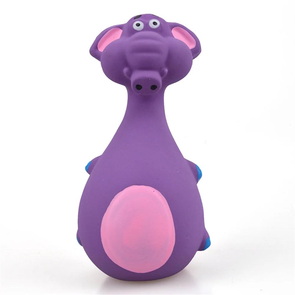 Dog Toys Sound Squeaky Elephant Cow Animal Latex Chew Pet Rubber Vocal Toys For Small Large Dogs Bite Resistant Interactive Toy