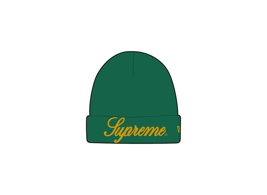 Supreme New Era Script Beanie Green One-Size