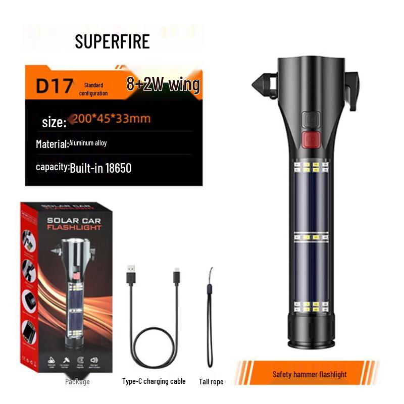 D17 Multi-function Safety Hammer Flashlight