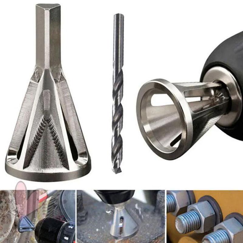 New External Chamfer HSS Deburring Three Blade Triangular Handle Hexagonal Handle Gold Black Electric Drill Tool Accessories