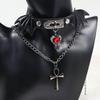 Halloween Mädchen Retro Gothic Punk Stil Halskette Teufelsflügel Anhänger Kragen Gothic Halloween Halskette Punk