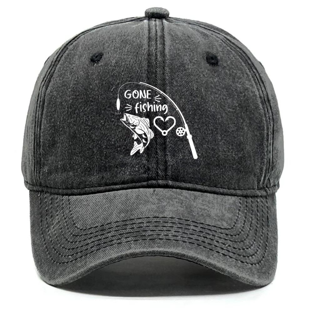 Print Design Peaked Cap Washed Finish Adjustable Cap Perfect Sun Hat Camping Hiking
