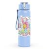 1PC Happy Easter Doodle Letter Print 750ml Color Plastic Sports Water Bottle Leakproof Flip Straw Lid Suitable for Sports Office Home Use