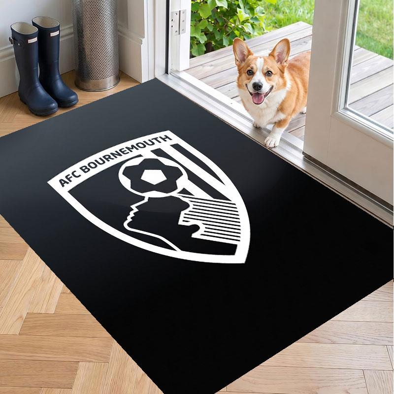 Soft Floor Carpet Bournemouth Football Pattern Area Rug Decorative Mat For Home Room Decoration