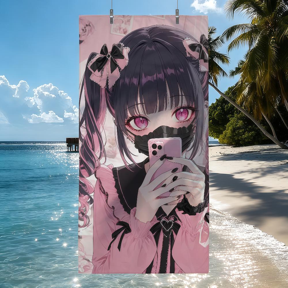 Cartoon Anime Beliebte J-Jirai K-Kei Mode Schnelltrocknende Strandtücher Sind Geeignet Für Schwimmbäder Camping Yoga Und Das Fitnessstudio