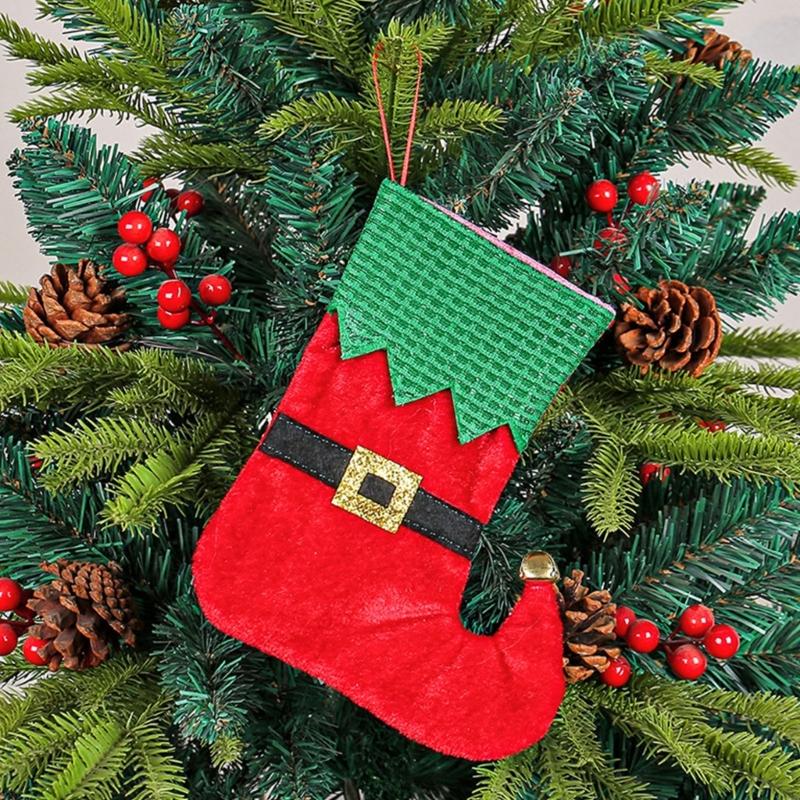 Festival Spotted Christmas Stockings Christmas Gathering Essential Stylish Hanging Stockings with Adjustable Belts