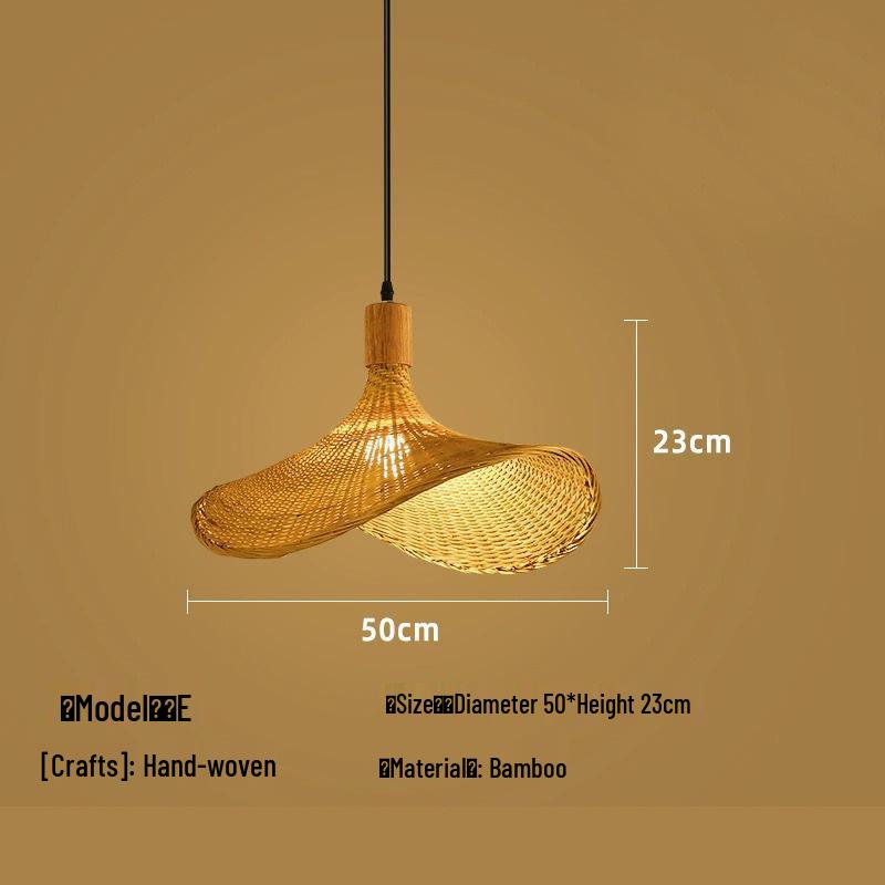 Bamboo Zen Pendant Light: Artistic Bamboo Weave Lantern for Tea Rooms and Tables