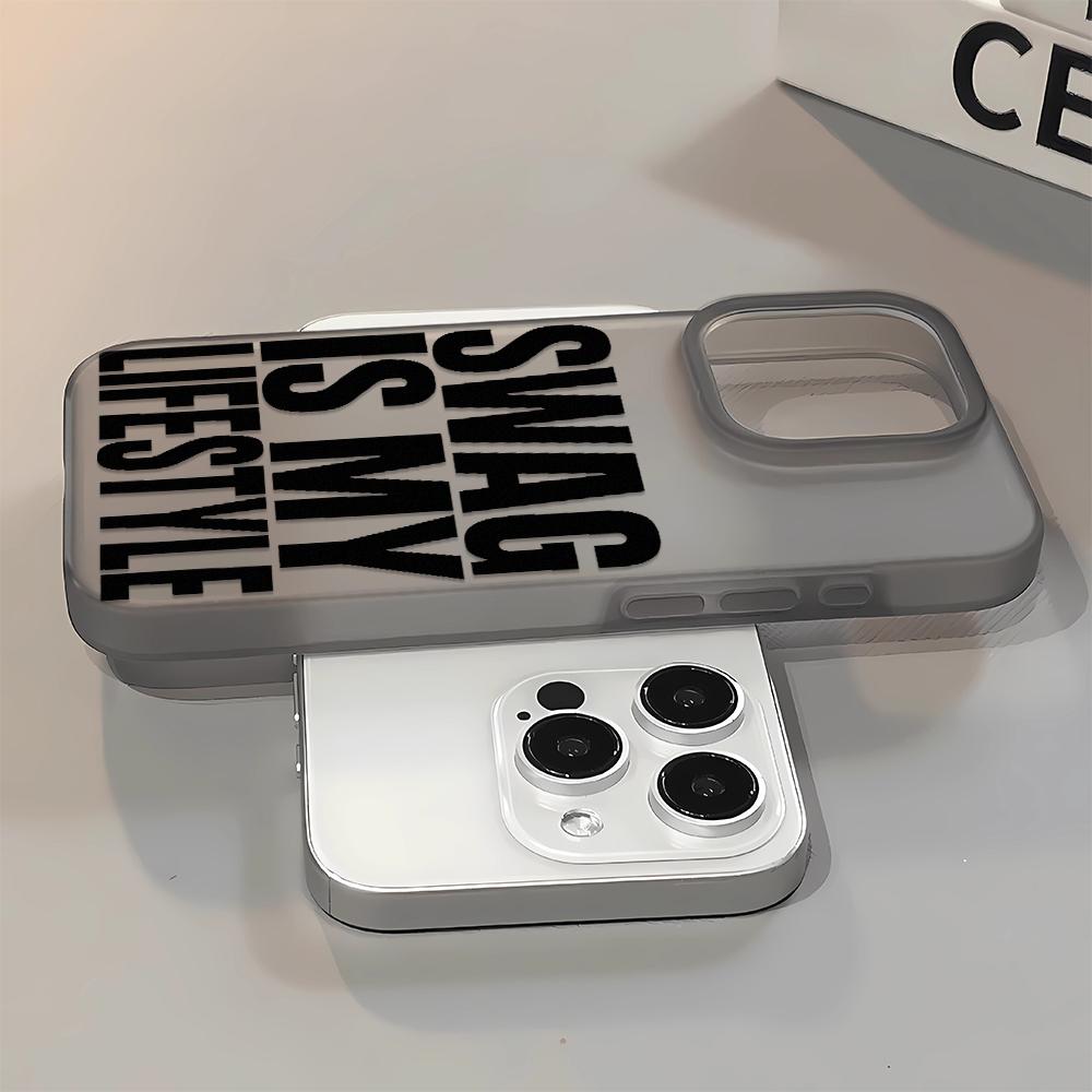 SWAG Black Font Phone Case For IPhone 17 16 15 14 Plus 13 12 11 Pro MAX 17 Air Screen Protector Casing Shockproof Phone Cover