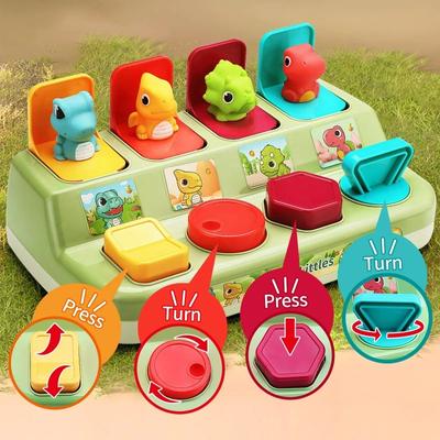 Neues Kinder-Peekaboo-Schalter-Frühpädagogik-Spielzeug trainiert Babyfinger flexibel und sicher Pop-up-Schalterbox