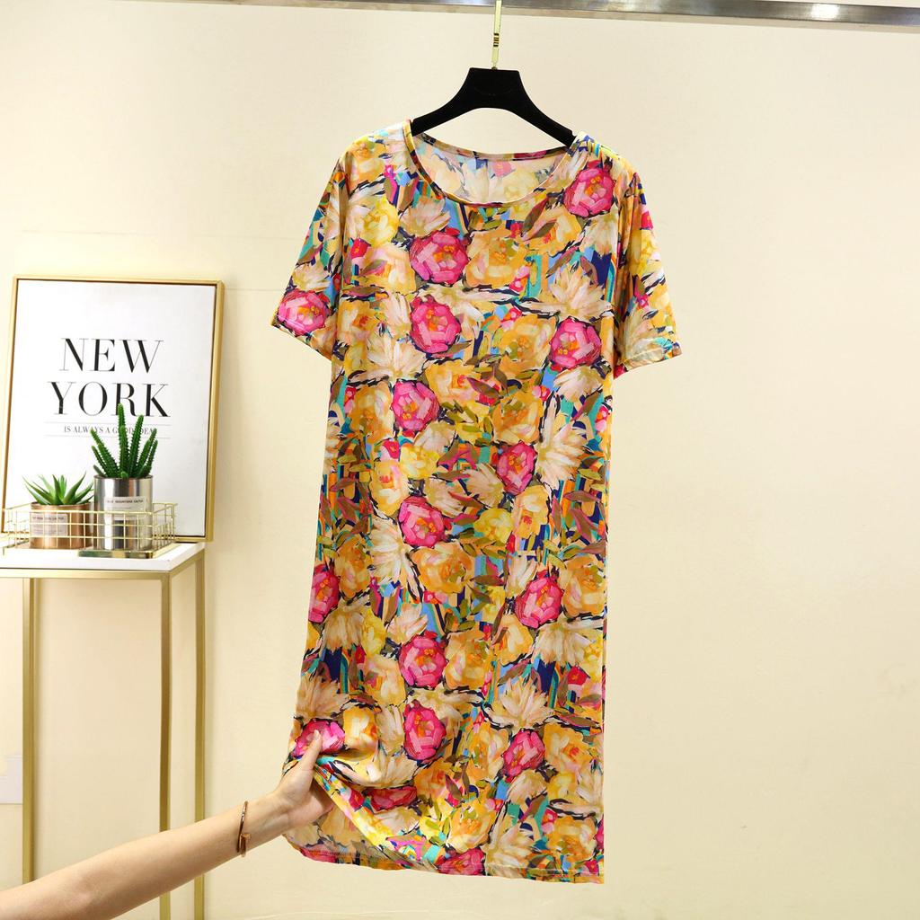 Women's Floral Mid-Length Summer Dress: Perfect for Cool Spring and Vacation Wear