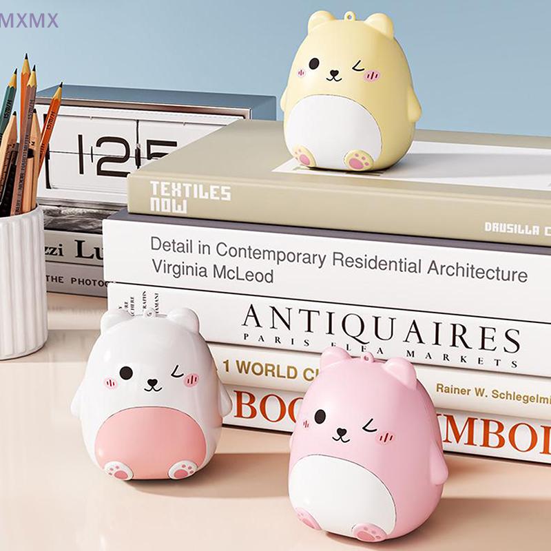 {MX} Cute Cartoon Small Bear Portable Pill Box Keychain Double-layer Compartment Medicine Storage Box Large Capacity Pill Case