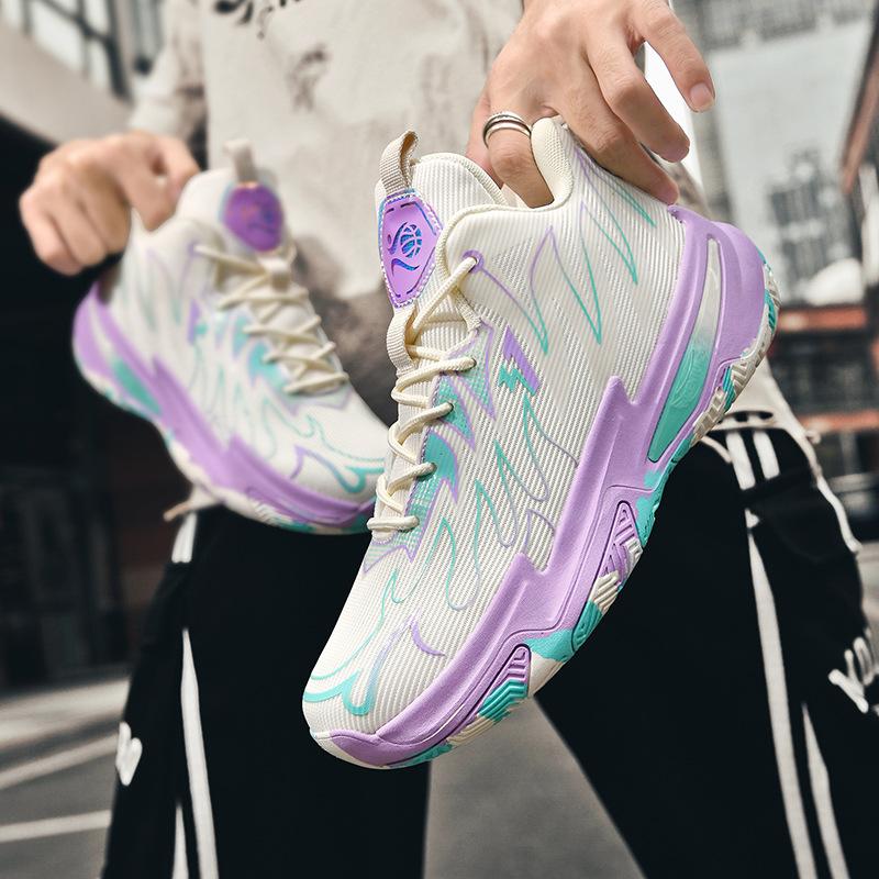 2025 large size 45 basketball shoes men's mandarin ducks new high-top sports shoes youth training actual basketball shoes