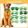 St.patrick's Day Bow Pet Accessory Lucky Green Check Collar
