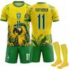 Чемпіонат світу з футболу FIFA 2026 Бразилія Папуга #11 РАФІНЬЯ Спортивний тренувальний комплект футболок з шкарпетками для підлітків, дітей, дорослих. Можливість нанесення імені. Футбольна форма.