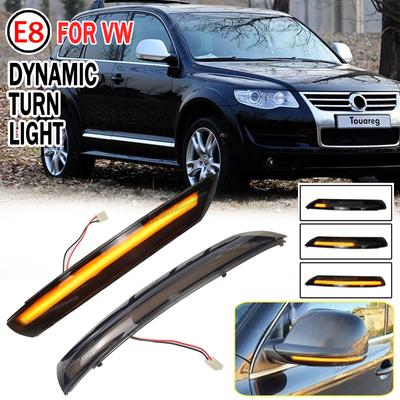 2Pcs Dynamic Steering Signal Led Light Rear View Mirror Indicating Flash For VW Volkswagen Touareg I MK1 7L Facelift 2007-2011