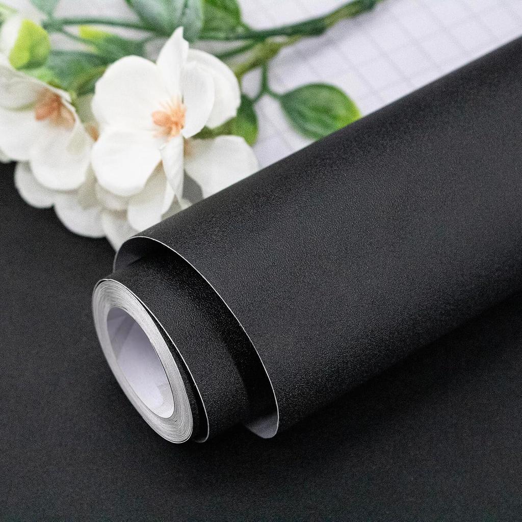 55Wide Matte Wallpaper White/Grey/Black Vinyl Self-Adhesive for Wall Shelf Liner Table Door Living Room Contact Paper Wall Decor