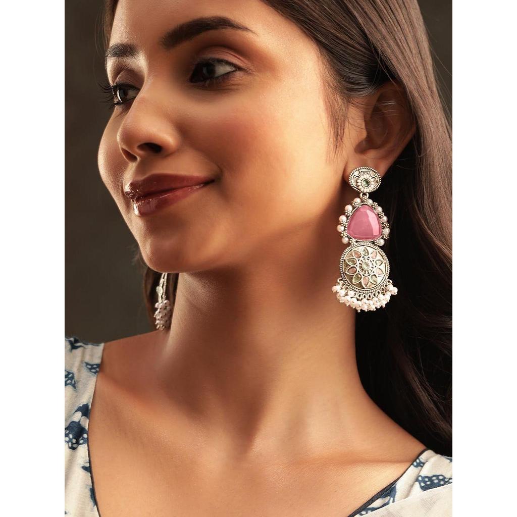 Oxidised Jhumka Earrings Stylish Boho Trendy Jewellery Gift for Women & Girls