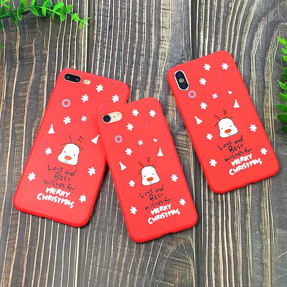 Shockproof Back Cover Christmas Soft TPU Phone Case For iPhone 5s SE 6s 7 8 Plus Xs Max Xr
