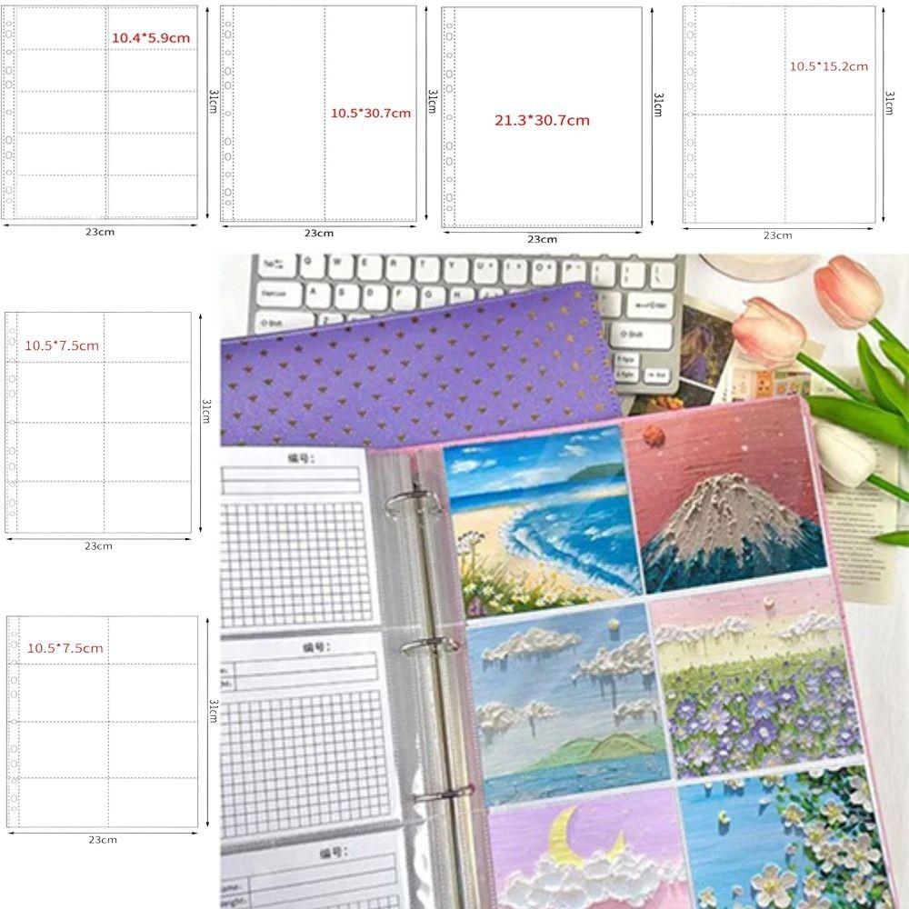 Multiple Pockets A4 Kpop Photocard Binder PP DIY Photo Album Refill Pages Transparent Card Stamp Die Jewelry Storage