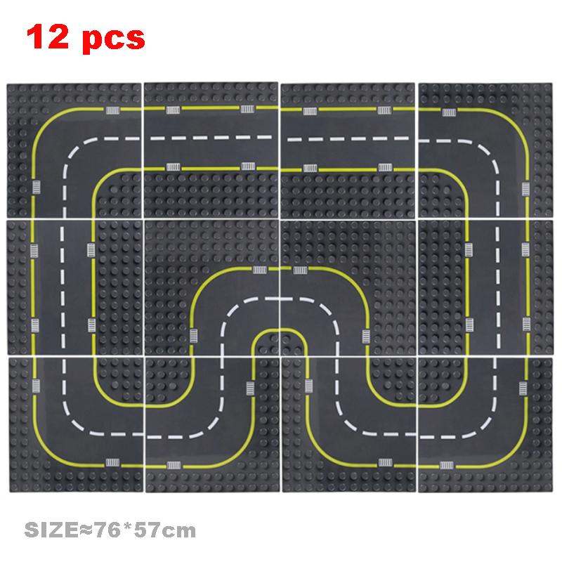 Big Particles Building Blocks City Construct Road Street Base Plates Sets Diy Bricks Accessories Educational Toys For Children