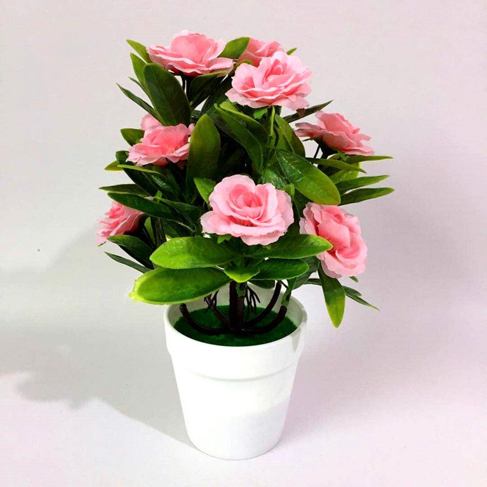 Flower Rose Plant Potted Bonsai Living Room Office Artificial Flower