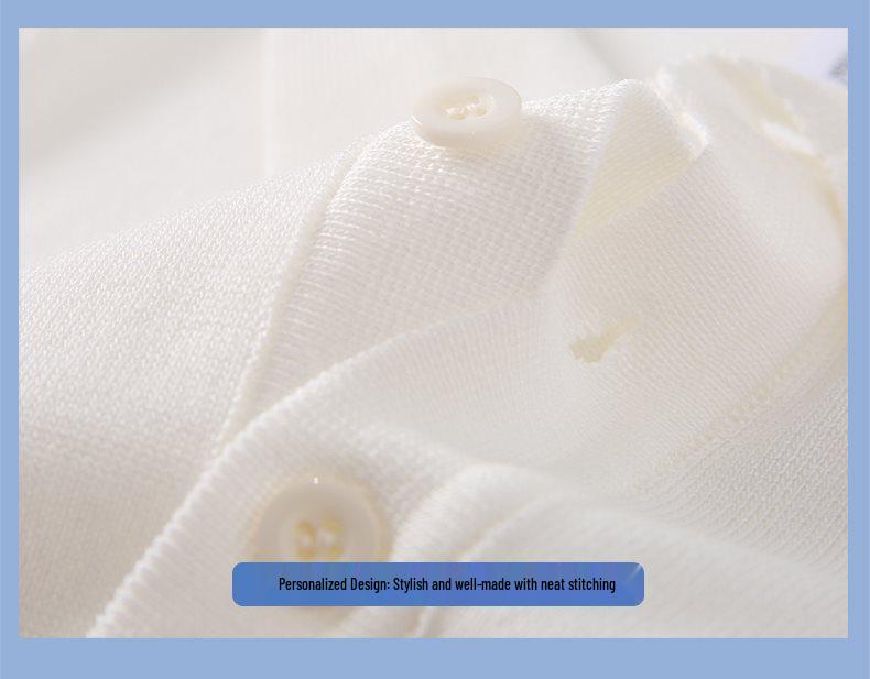 Summer 2026 Men's Italian Knit Polo Shirt - Retro Solid Color Lapel Short Sleeve