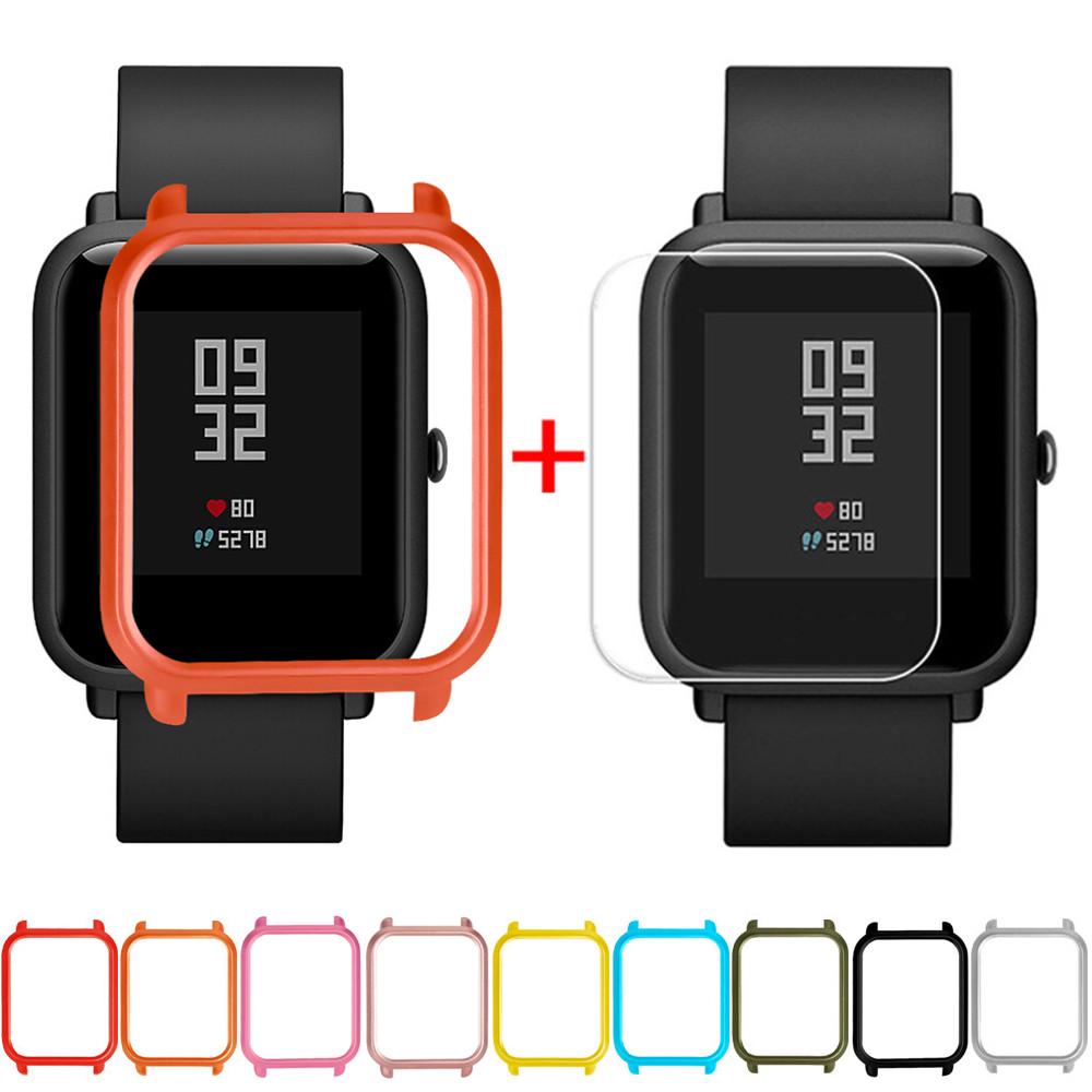 

Корпус крышки оболочки для Xiaomi Huami Amazfit Bip Молодежные часы с защитной пленкой для экрана