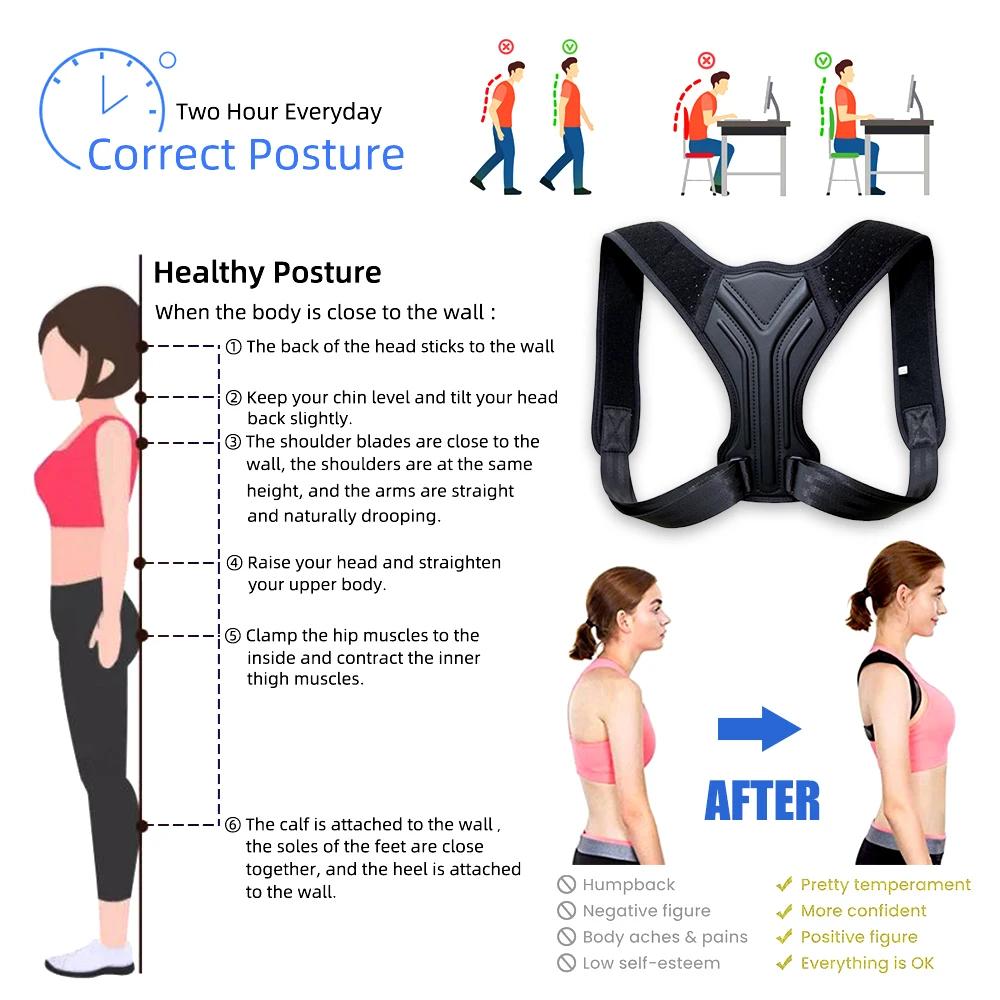 1Pcs Updated Posture Corrector For Men Women-Adjustable Upper Back Brace For Clavicle Support & Providing Pain For Back,Shoulder